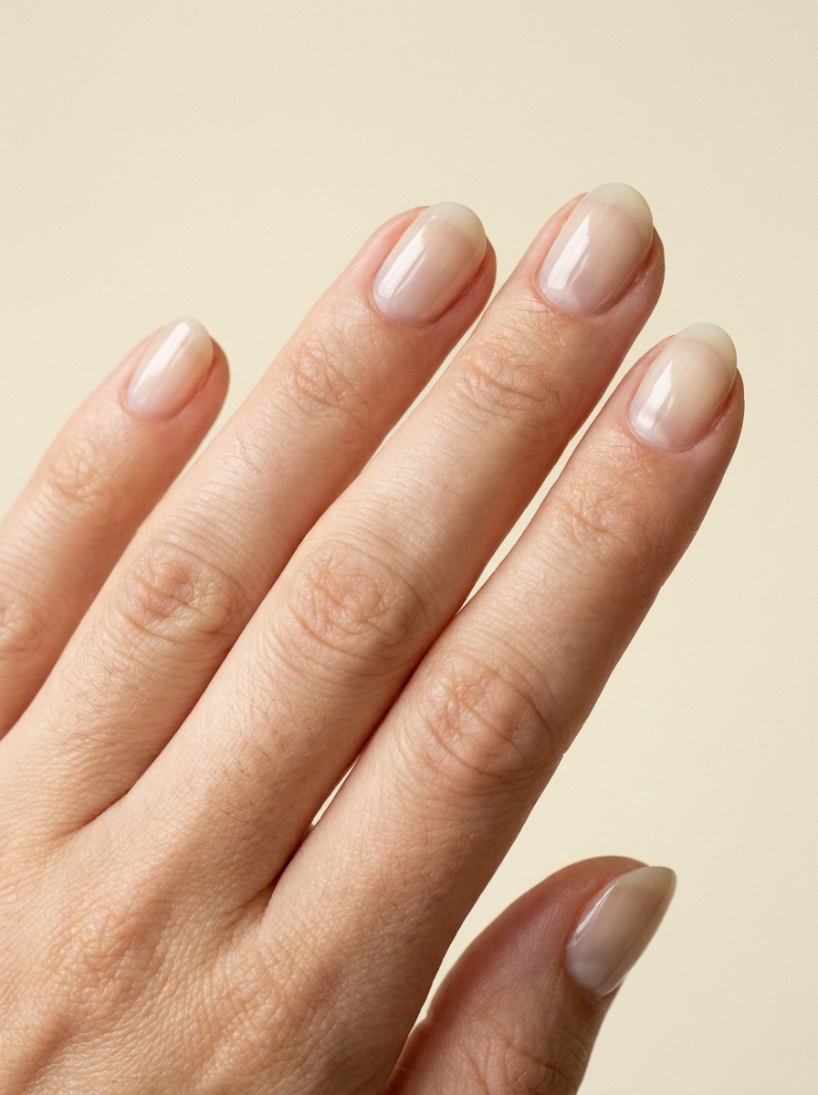 Milky Beige Short Nails als Beige Nägel Ideen Inspiration 2026